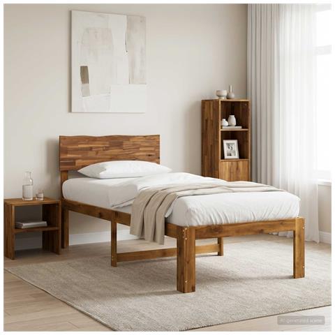 Letto Singolo con Testiera ROSTOCK Naturale 90 x 200 cm - Foto 2