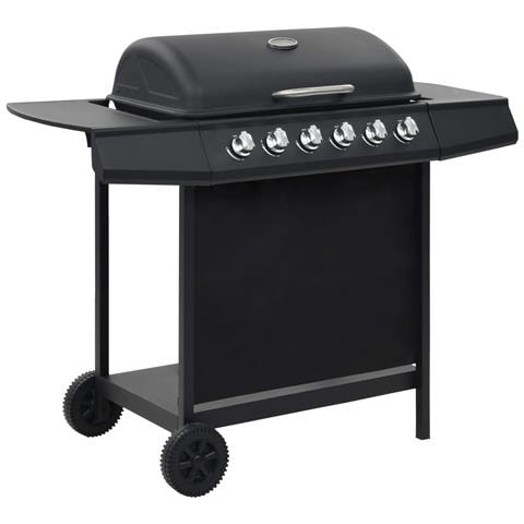 Barbecue Griglia A Gas Con 6 Fornelli Acciaio Nero - Foto 7