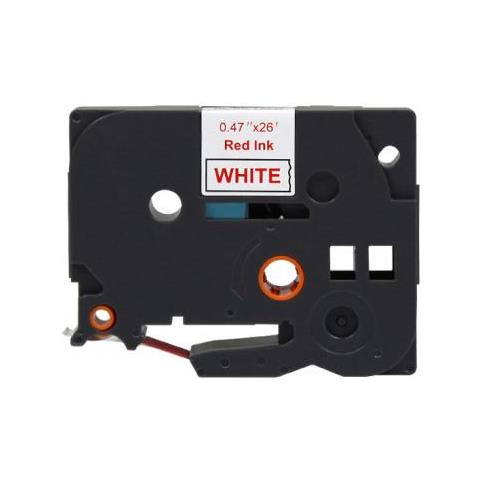 Cassetta Nastro Tz-232 Compatibile Laminato Rosso / bianco 12mmx8m Tz232 Tze-232 (laminato Rosso Su Bianco) - Foto 2