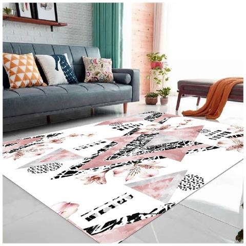 Tappeto Stampato The Heart Of The Flower - Astratto - Arredo - Antiscivolo - Da Soggiorno, Salotto, Camera - Multicolore In Poliestere, Cotone, 80 X 150 Cm - Foto 3
