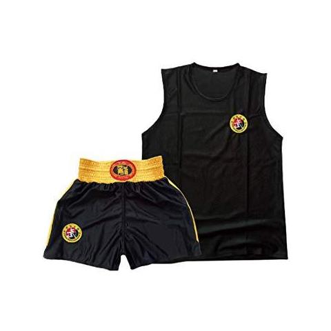 Abbigliamento Bambino Sanda Boy E Lusura Di Addestramento Della Ragazza Uomini E Donne Adulti Boxing Set Da Boxe Pantaloncini Abbigliamento Muay Thai Arti Marziali Sportswear Running Vestito (nero 110) - Foto 1