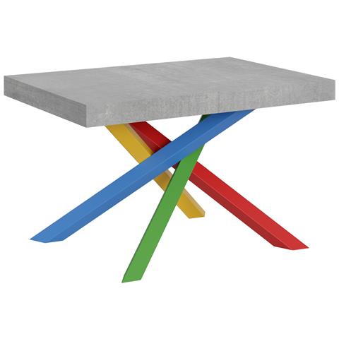 Tavolo Allungabile 90x120/224 Cm Volantis Telaio Gambe 4 Colori (b) - Cemento - Foto 5