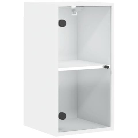 Mobile A Muro Con Ante In Vetro Bianco 35x37x68,5 Cm - Foto 2