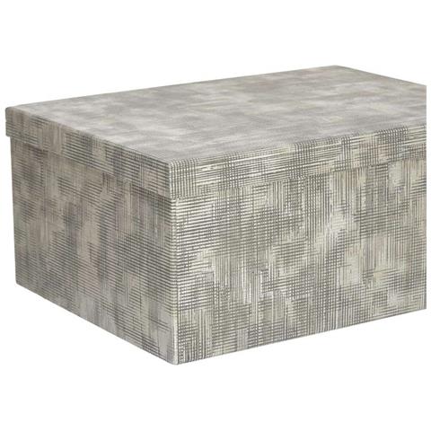 Set Di Scatole Per Sistemare Impilabili Righe Antracite Cartone (2 Unità) - Foto 2