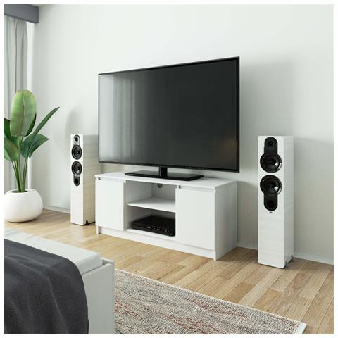 Mobiletto TV, 2 ante, 120x40x55 cm, Colore Bianco - Foto 8