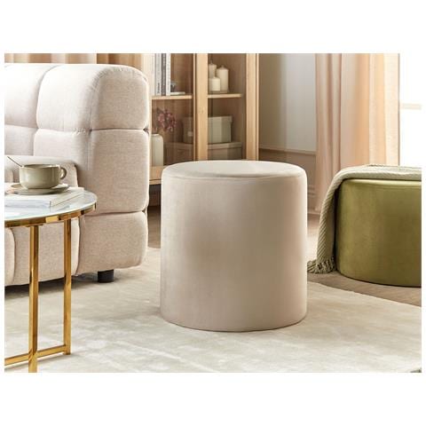Pouf Lovett Velluto Beige Chiaro - Foto 1