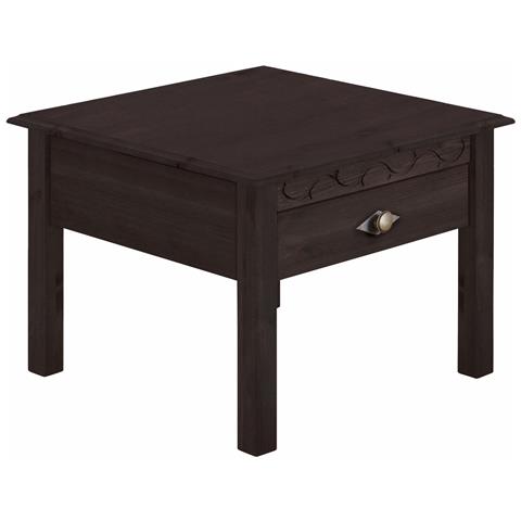 Laura Tavolino Con 1 Cassetto In Pino Marrone - Foto 1