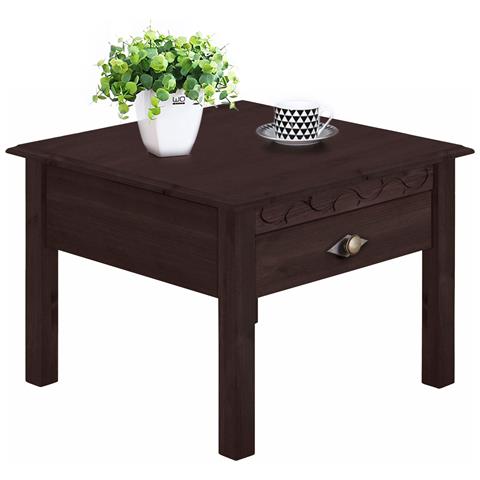 Laura Tavolino Con 1 Cassetto In Pino Marrone - Foto 2