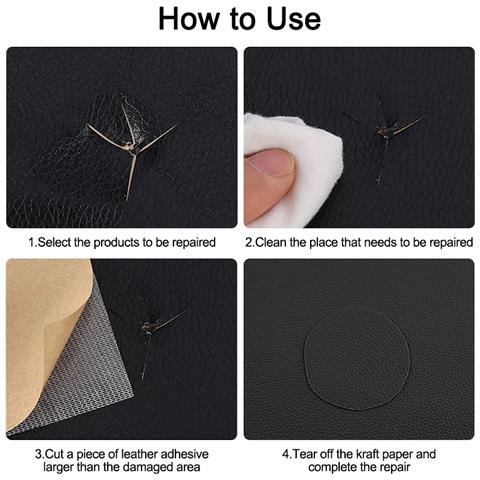 Nastro Di Riparazione In Pelle Da 5 Pezzi Toppa Di Riparazione In Pelle Autoadesiva Darkbrown - Foto 2