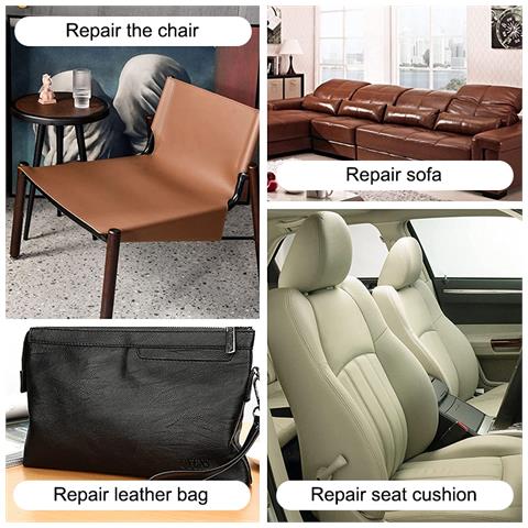 Nastro Di Riparazione In Pelle Da 5 Pezzi Toppa Di Riparazione In Pelle Autoadesiva Darkbrown - Foto 5