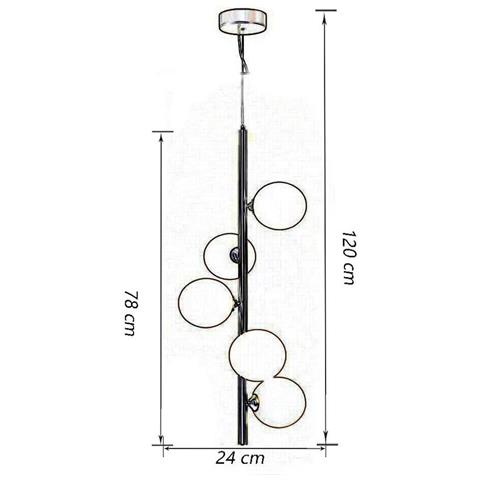 Lampadario A Sospensione 5 Sfere In Vetro Attacco G9 Moderno Color Bronzo - Foto 6