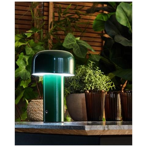 Lampada Da Tavolo Senza Fili A Led Besos Con Dimmer Metallo Verde - Foto 1