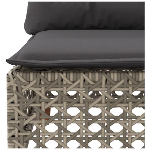 Set Divani da Giardino 7 pz con Cuscini Grigio in Polyrattan - Foto 2