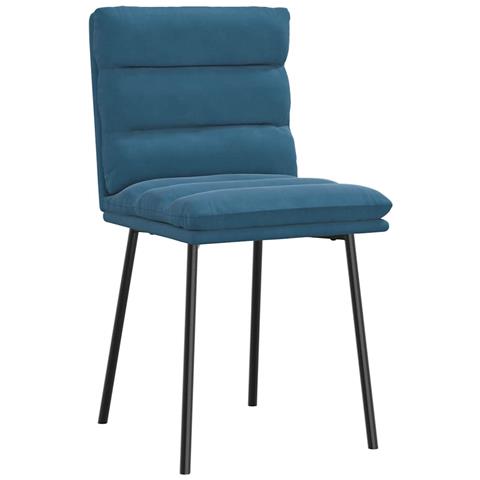 Sedie Da Pranzo 4 Pz Blu In Velluto - Foto 3