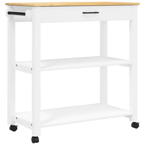 Carrello Da Cucina Monza 84x40x90 Cm In Legno Massello Di Pino - Foto 2