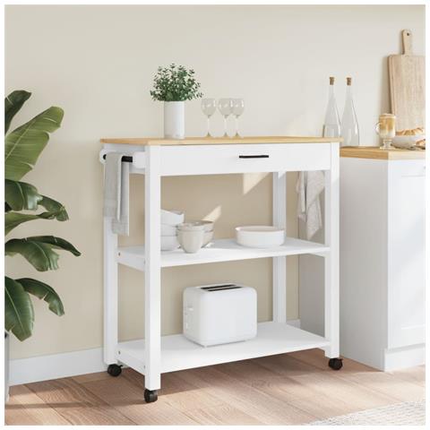 Carrello Da Cucina Monza 84x40x90 Cm In Legno Massello Di Pino - Foto 3