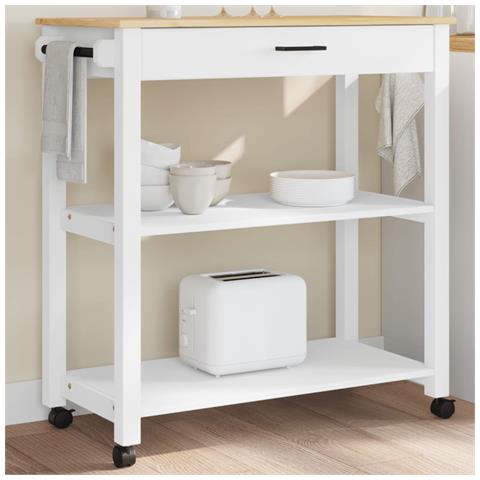 Carrello Da Cucina Monza 84x40x90 Cm In Legno Massello Di Pino - Foto 1