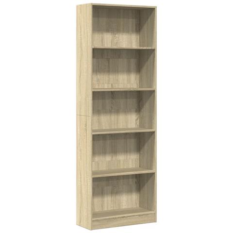 Libreria Rovere Sonoma 60x24x176 Cm In Legno Multistrato - Foto 2