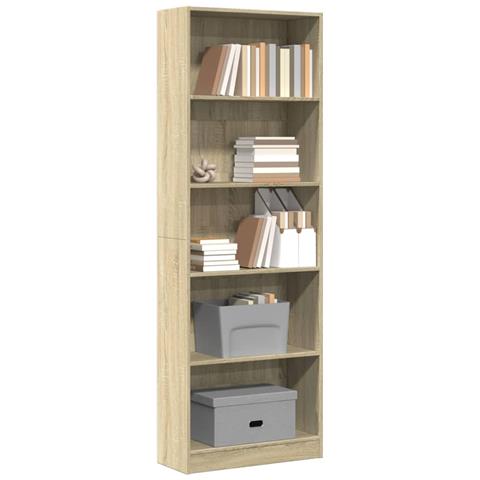 Libreria Rovere Sonoma 60x24x176 Cm In Legno Multistrato - Foto 1
