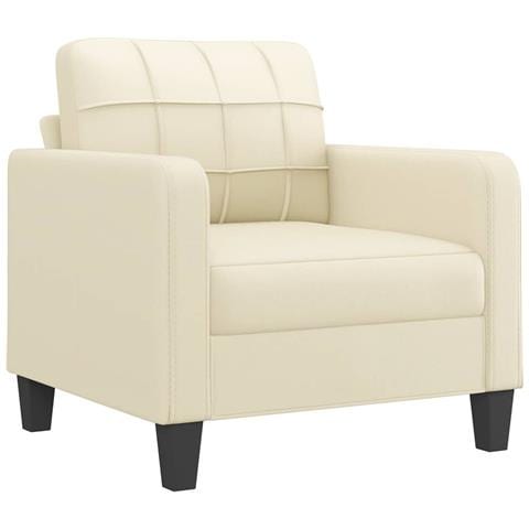 Set Di Divani 4 Pz Con Cuscini Crema In Similpelle - Foto 3