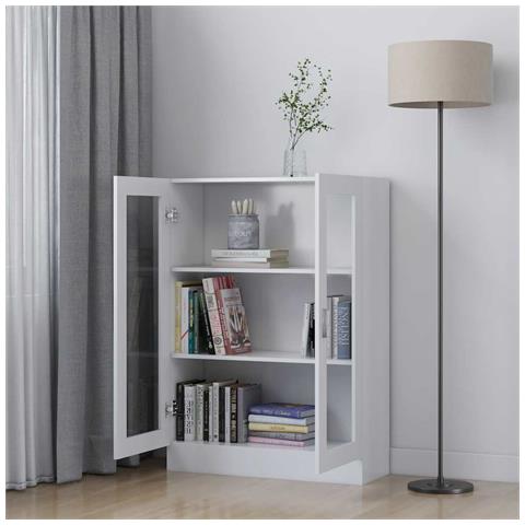 Armadietto Con Vetrina Bianco 82,5x30,5x115cm Legno Multistrato - Foto 2