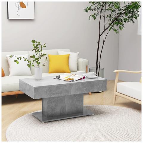 Tavolino Da Salotto Grigio Cemento 96x50x45cm Legno Multistrato - Foto 6