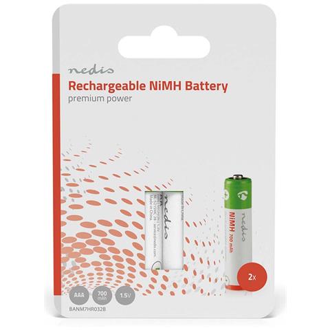 Set Di 2 Batterie Ricaricabili Nimh-aaa 1,2 V Cc 700 Mah Precaricate, - Foto 2
