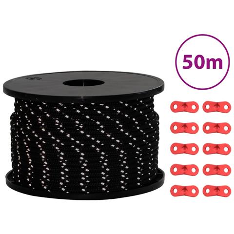 Corda Tenda con Strisce Riflettenti e Chiavi 50 m 5 mm - Foto 1