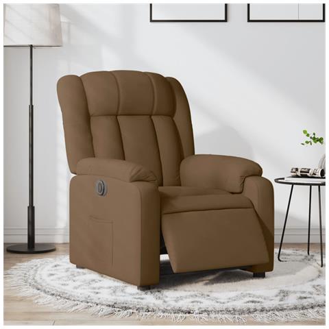 Poltrona Elettrica Reclinabile Marrone in Tessuto - Foto 2