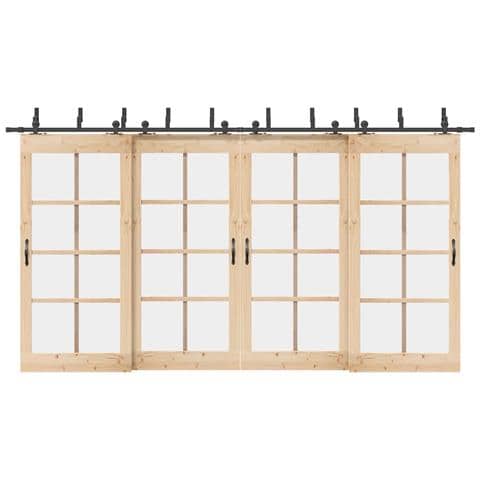 Kit di Binari per Porte Scorrevoli 427 cm Acciaio Nero - Foto 2