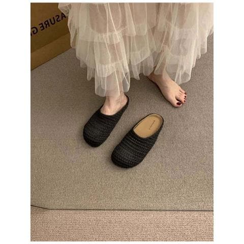 Ciabatte Donna Intrecciate A Mano In Pvc Nero, Stile Francese Con Punta Chiusa E Design Forato, Estive E Traspiranti, Compatibili Con Look Casual E Romani  L - Foto 6