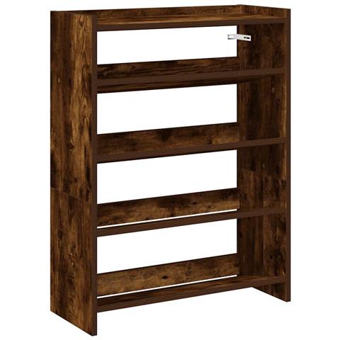 Scarpiera Rovere Fumo 60x25x81 cm in Legno Multistrato - Foto 1