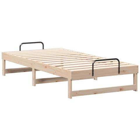 Struttura del letto Marrone 75 x 190 cm Pino massello - Foto 1