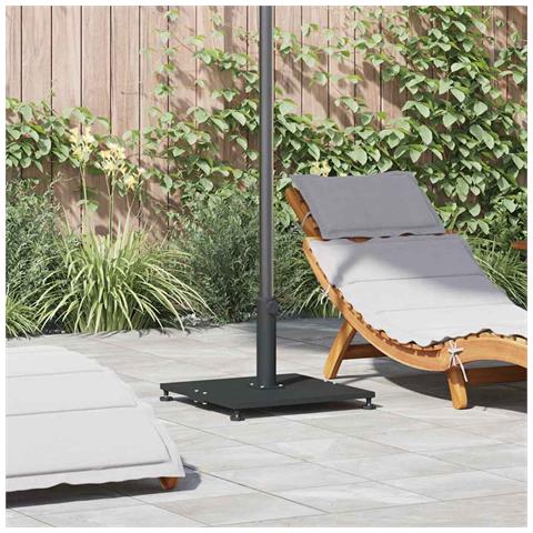 Base per Ombrello da Esterno Nero 45 x 45 x 31 cm Acciaio - Foto 2