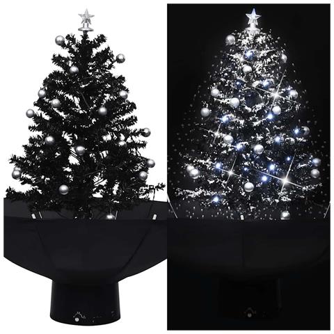 Lusso Casadino - Albero Di Natale Con Nevicata E Base Ad Ombrello Nero 75 Cm Pvc - Foto 8