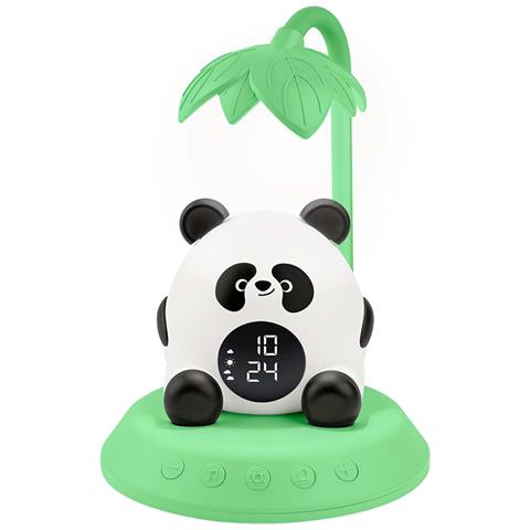 Sveglia Per Bambini Panda Retroilluminata Con Luce Notturna Musicale E Display Digitale, Verde - Foto 1
