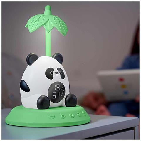 Sveglia Per Bambini Panda Retroilluminata Con Luce Notturna Musicale E Display Digitale, Verde - Foto 5