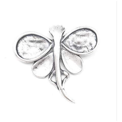 Spilla A Forma Di Libellula, Zama Argentata, 7,5 Cm - Foto 1