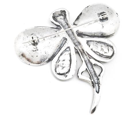 Spilla A Forma Di Libellula, Zama Argentata, 7,5 Cm - Foto 3