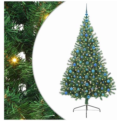 Albero di Natale artificiale con luci integrate Verde 210 cm - Foto 1