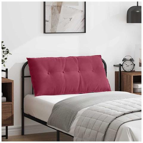 Cuscino per Schiena Rosso Vino 100 x 50 cm Tessuto in Cords - Foto 2