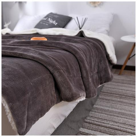 Coperta In Pile Di Agnello Grigio Argento - Morbida, Calda E Lussuosa Per L'inverno L - Foto 2