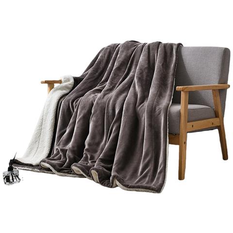 Coperta In Pile Di Agnello Grigio Argento - Morbida, Calda E Lussuosa Per L'inverno L - Foto 1
