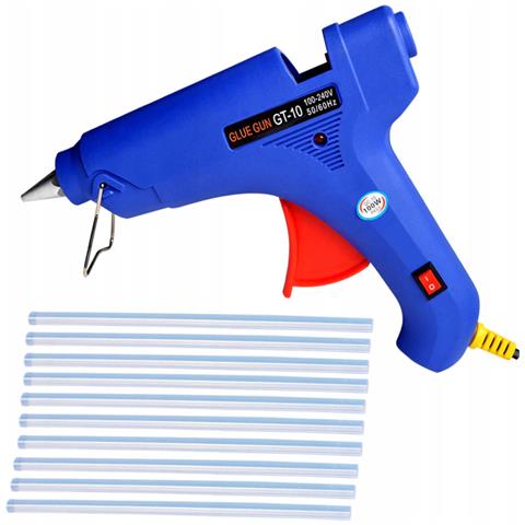 Pistola Per Colla A Caldo 100w Con Interruttore + 10x Stick Colla | Riscaldamento Rapido, Diametro 11mm | Uso Universale Su Vari Materiali - Foto 1