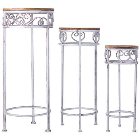Supporto Vasi Set 3 Pezzi Grigio 30x30x71h Cm - Foto 2