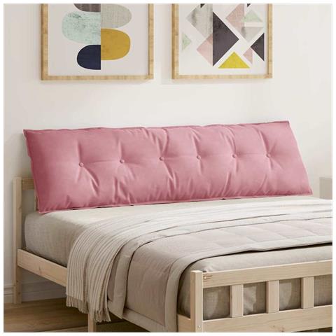 Cuscino per Schiena Rosa 180 x 50 cm Tessuto in Cords - Foto 2