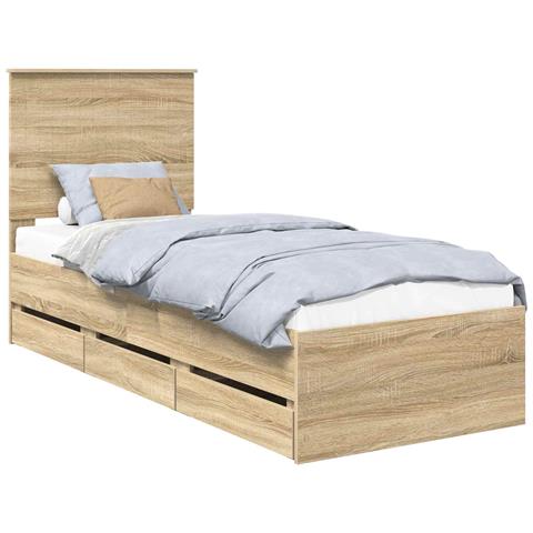 Struttura del letto con cassetto Rovere Sonoma 75 x 190 cm - Foto 1