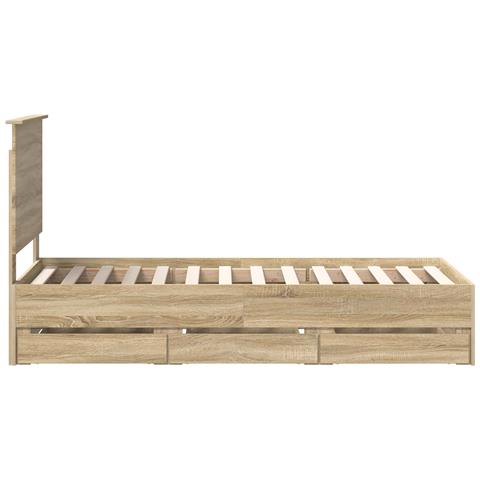 Struttura del letto con cassetto Rovere Sonoma 75 x 190 cm - Foto 9
