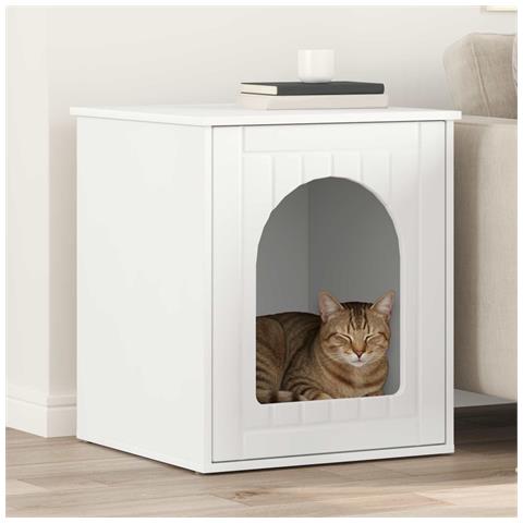 Casa per Gatti Bianco 53 x 52 x 62 cm Legno multistrato - Foto 2