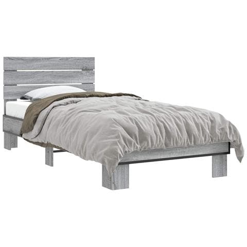 Struttura letto con testata Sonoma grigio 80 x 200 cm - Foto 1